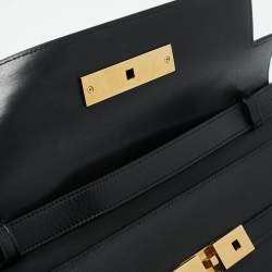 Saint Laurent Black Leather Medium Manhattan Flap Shoulder Bag