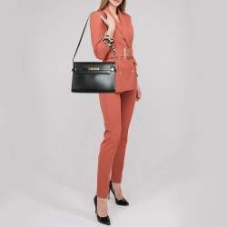 Saint Laurent Black Leather Medium Manhattan Flap Shoulder Bag