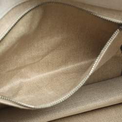 Saint Laurent Two Tone Beige Canvas Large Rive Gauche Tote