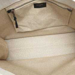 Saint Laurent Two Tone Beige Canvas Large Rive Gauche Tote
