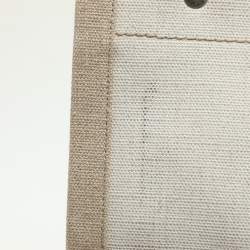 Saint Laurent Two Tone Beige Canvas Large Rive Gauche Tote