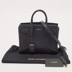 Saint Laurent Black Leather Nano Classic Sac De Jour Tote