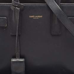 Saint Laurent Black Leather Nano Classic Sac De Jour Tote