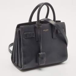Saint Laurent Black Leather Nano Classic Sac De Jour Tote