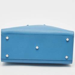 Saint Laurent Light Blue Leather Small Classic Sac De Jour Tote