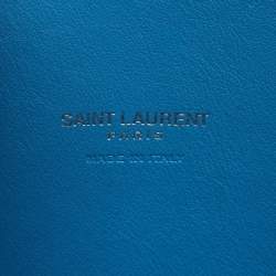 Saint Laurent Light Blue Leather Small Classic Sac De Jour Tote