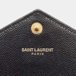 Saint Laurent Black Matelassé Leather Monogram Continental Wallet