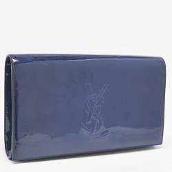 Saint Laurent Blue Patent Leather Belle De Jour Clutch