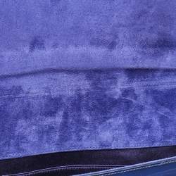Saint Laurent Blue Patent Leather Belle De Jour Clutch