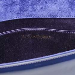 Saint Laurent Blue Patent Leather Belle De Jour Clutch
