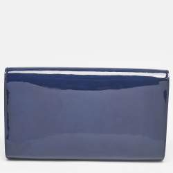 Saint Laurent Blue Patent Leather Belle De Jour Clutch