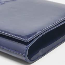 Saint Laurent Blue Patent Leather Belle De Jour Clutch