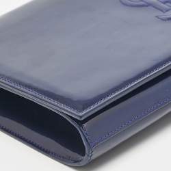 Saint Laurent Blue Patent Leather Belle De Jour Clutch