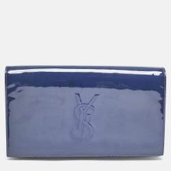 Saint Laurent Blue Patent Leather Belle De Jour Clutch