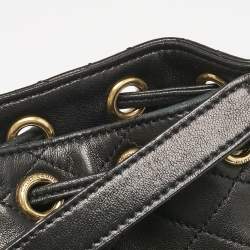 Saint Laurent Black Quilted Leather Emmanuelle Bucket Drawstring Bag