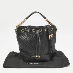 Saint Laurent Black Quilted Leather Emmanuelle Bucket Drawstring Bag