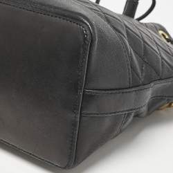 Saint Laurent Black Quilted Leather Emmanuelle Bucket Drawstring Bag