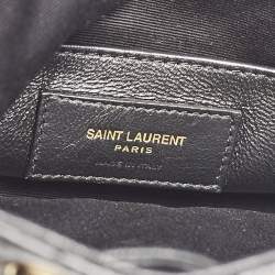 Saint Laurent Black Quilted Leather Emmanuelle Bucket Drawstring Bag