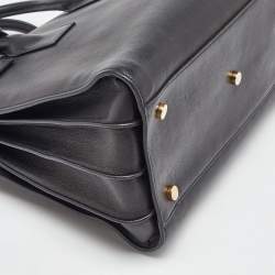 Saint Laurent Black Leather Medium Sac De Jour Tote