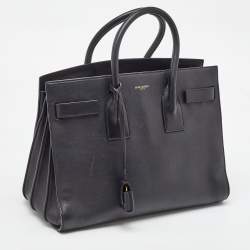 Saint Laurent Black Leather Medium Sac De Jour Tote