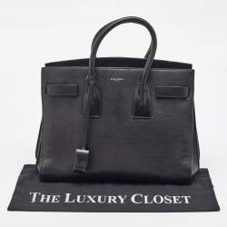Saint Laurent Black Leather Medium Sac De Jour Tote
