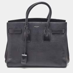 Saint Laurent Black Leather Medium Sac De Jour Tote