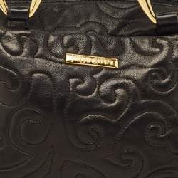Saint Laurent Black Leather Arabesque Satchel