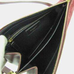 Saint Laurent Bordeaux Monogram Leather Suede Shoulder Bag 