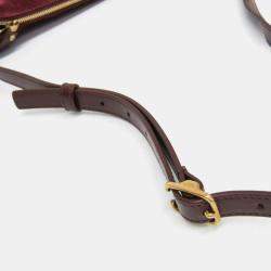 Saint Laurent Bordeaux Monogram Leather Suede Shoulder Bag 