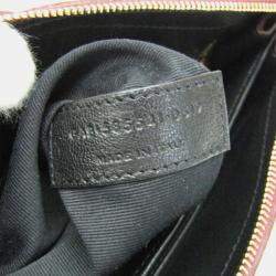 Saint Laurent Bordeaux Monogram Leather Suede Shoulder Bag 