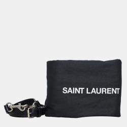 Saint Laurent Paris Black Crocodile Embossed Leather Tote Bag