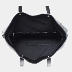 Saint Laurent Paris Black Crocodile Embossed Leather Tote Bag