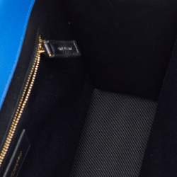 Saint Laurent Blue Matelassé Leather Large Monogram Envelope Shoulder Bag