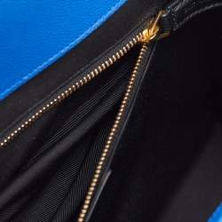 Saint Laurent Blue Matelassé Leather Large Monogram Envelope Shoulder Bag