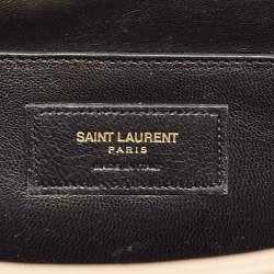 Saint Laurent Beige Chevron Leather Monogram Envelope Shoulder Bag