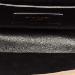 Saint Laurent Beige Chevron Leather Monogram Envelope Shoulder Bag