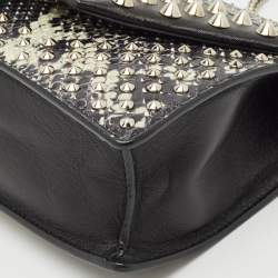 Saint Laurent Black Python and Leather Betty Studded Shoulder Bag