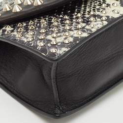 Saint Laurent Black Python and Leather Betty Studded Shoulder Bag