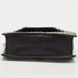 Saint Laurent Black Python and Leather Betty Studded Shoulder Bag