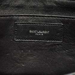Saint Laurent Black Python and Leather Betty Studded Shoulder Bag
