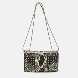 Saint Laurent Black Python and Leather Betty Studded Shoulder Bag