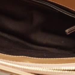 Saint Laurent Beige Patent Leather Uptown Frame Satchel