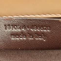 Saint Laurent Beige Patent Leather Uptown Frame Satchel