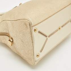 Saint Laurent Gold Textured Leather Medium Majorelle Bag