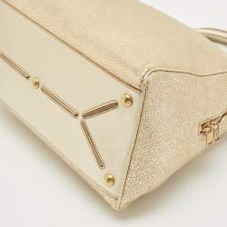 Saint Laurent Gold Textured Leather Medium Majorelle Bag