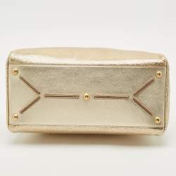 Saint Laurent Gold Textured Leather Medium Majorelle Bag