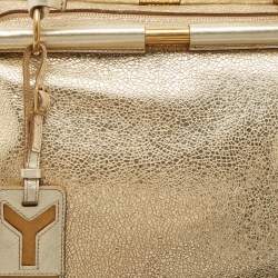 Saint Laurent Gold Textured Leather Medium Majorelle Bag