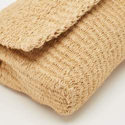Saint Laurent Beige Raffia Kate Shoulder Bag