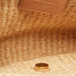 Saint Laurent Beige Raffia Kate Shoulder Bag