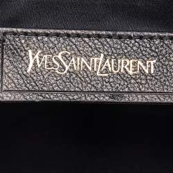 Saint Laurent Black/Beige Leather and Python Small Cabas Chyc Tote
